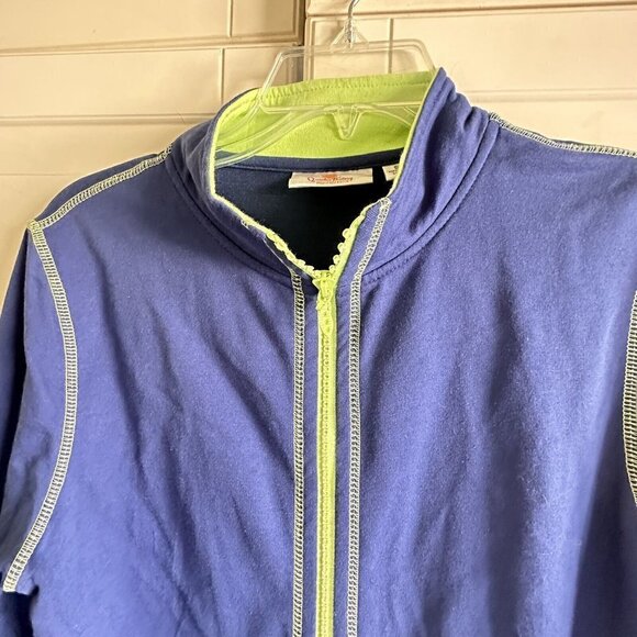 Quaker Factory Women’s Small Blue Green 3/4 Sleeve Lightweight‎ Stretchy Jacket - Picture 4 of 7